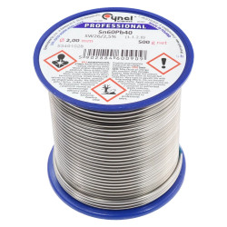 Cyna lutownicza z topnikiem SW26 - 2mm - spoiwo Sn60Pb40 Cynel 500g