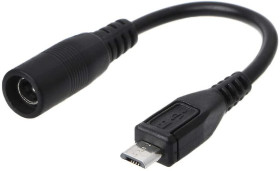 Micro USB Male to DC 2.1/5.5 Female Adapter Cable