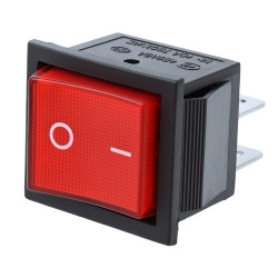 Przełącznik Klawiszowy KCD4 250V 16A Czerwony Podświetlany ON/OFF 4-PIN