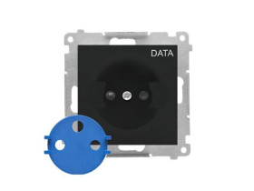 SIMON 55 Gniazdo DATA z kluczem uprawniającym 16 A 250 V szybkozłącza czarny mat TGD1CZ.01/149 KONTAKT SIMON