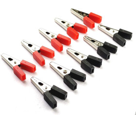 Opencircuit Alligator Clip small 34mm - 5x Red + 5x Black
