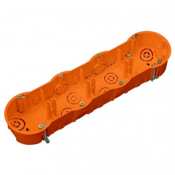 Puszka instalacyjna podtynkowa poczwórna do nidy 4x fi:60mm (68x46mm) IP30 z wkrętami PAWBOL