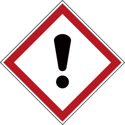 Znak BHP, tekst: "None, Poliester