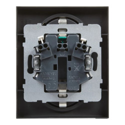 SUNO Gniazdo SCHUKO 2P+Z czarne 16A 250V zaciski automatyczne z przesłoną (monoblok) 721426