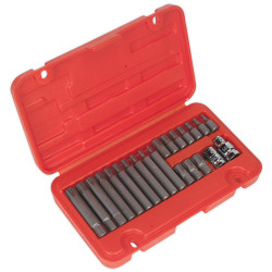 Sealey SX105 Ribe Bit Set 22pc 3/8&quot; and 1/2&quot;sq Drive