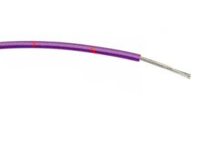 Przewód jednożyłowy linkowy, 0,2 mm², 7/0,2 mm, 24 AWG, PVC, 1 kV AC, Liliowy/Czerwony, dł. 100m, RS PRO