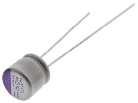 Kondensator 100μF ±20% 16V dc THT 24mΩ Panasonic
