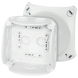 Puszka instalacyjna DK 0400 B natynkowa bez zacisków z linką łączącą pokrywę z podstawą 104x104x70mm hermetyczna IP66 szara HENS