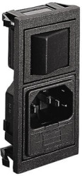Combination element plug C14, 3 pole, snap-in, plug-in connection, black, BZV01/Z0000/10