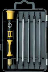 T4896 Screwdriver set, double replaceable blades, mixed, 7 pieces