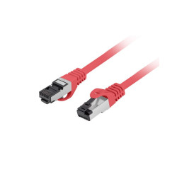 Patchcord kat.8.1 S/FTP LSZH CU 0.25M czerwony Fluke Passed Lanberg