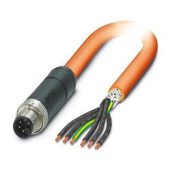 Przewód zasilający Phoenix Contact SAC 6 Core 1.5 m Poliuretan, Sheath Pomarańczowy 10.4 mm OD, 690 V 80 °C