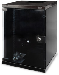 Wall enclosure, 9 U, (H x W x D) 464 x 312 x 300 mm, IP20, sheet steel, black, DN-10-09U-B