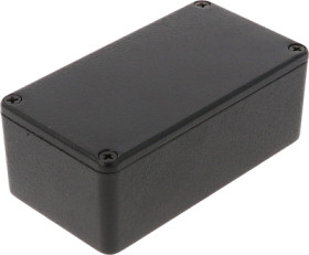 Aluminum die cast enclosure, (L x W x H) 112 x 60 x 42 mm, black (RAL 9005), IP56, 1590BSBK