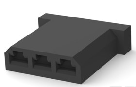 Insulating housing for 2.8 mm, 3 pole, nylon, black, 925015-1