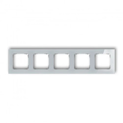 ICON Ramka uniwersalna pięciokrotna kwadratowa - efekt szkła (ramka: szara spód: grafitowy mat) 15-28-IRSK-5