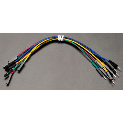 Rapid JW-D1-MF Jumper Wires Dupont Cable M-F 26AWG 1 Pin 2.54mm Pitch-15cm Pk10
