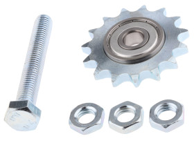 Koło łańcuchowe drabinkowe, 15 zębów, 08B-1, Through Bore, śr otworu: 14mm, śr toczna: 61.08mm, Stal galwanizowana