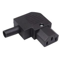 C13 IEC Elbow Rewireable Straight Cable Socket 10A