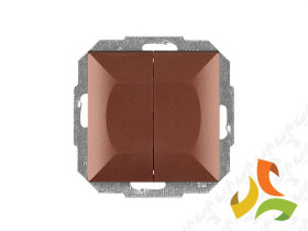 PERŁA Wyłącznik podwójny świecznikowy miedź metalik WP-2P ABEX