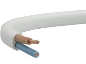 Przewód prądowy H03VVH2-F / OMYp 300V 2x0,75 płaski biały linka Elektrokabel /25m/
