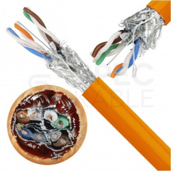Kabel sieciowy S/FTP kat.7 skrętka 4x2x0,56mm wewnętrzny Dca bezhalogenowy LSOH pomarańczowy SecurityNET