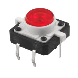 Tact Switch 12x12 h=7mm LED Czerwony