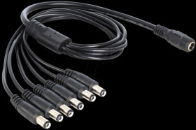 83289 DC splitter 5.5 x 2.1 mm 1 x socket &gt; 6 x plug