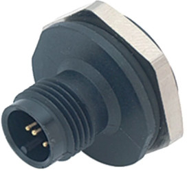 Panel plug, M12, 5 pole, solder connection, screw locking, straight, 86 4531 1002 00005