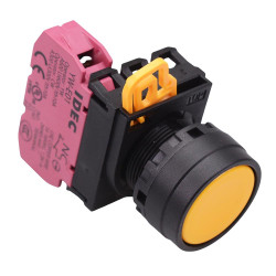 YW1B-A1E01Y Yellow 22mm Maintained Push Button Switch NC IP65 IDEC