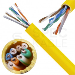 Kabel sieciowy U/UTP kat.5e skrętka 4x2x0,5mm wewnętrzny Eca PVC żółty Alantec