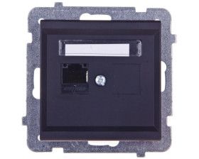 SONATA Gniazdo komputerowe pojedyncze RJ45 kat.5e czarny metalik KRONE GPK-1R/K/m/33