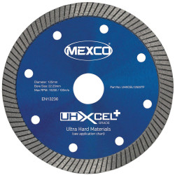 MEXCO UHXCEL12522TF UHXCEL+ Ultra Hard Plus Diamond Blade 125 x 22mm