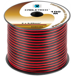 Przewód głośnikowy 2x0,20 Cu Czarno-czerwony, Miedziany