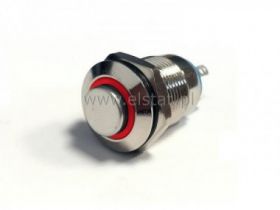 Przycisk wandal; chwil. wyst.12mm czerwony
