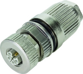 Jack, M12, 4 pole, crimp connection, screw locking, straight, 21038962505