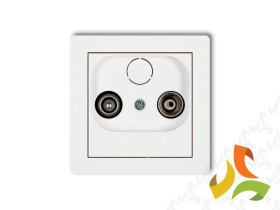 DECO Gniazdo antenowe RTV przelotowe 9dB biały mat 25DG9P KARLIK