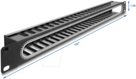 67277 19" 1U Cable Management Routing Panel with opening and edge prot