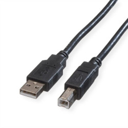 ROLINE USB 2.0 Kabel, Type A-B, Type A-B, zwart, 3 m