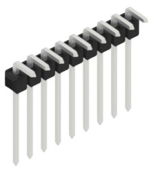 Pin header, 9 pole, pitch 2.54 mm, angled, black, 10053068