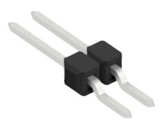 Pin header, 2 pole, pitch 2.54 mm, straight, black, 10050373