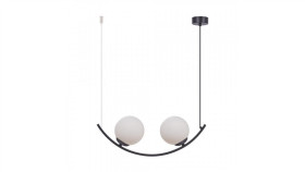 Lampa Wisząca Wave Kolor Czarny/Białe Szkło Metal/Szkło, 2Xe14 Ip20 5012 Zuma...