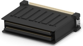 Pin header, 80 pole, pitch 0.6 mm, straight, black, 6376609-1