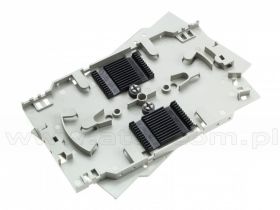 Kaseta światłowodowa z pokrywą z uchwytami na 24 spawy