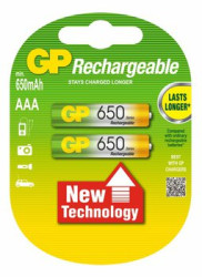 2 x akumulatorki GP R03 AAA Ni-MH 650