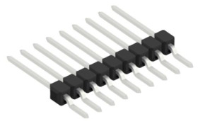 Pin header, 9 pole, pitch 2.54 mm, straight, black, 10050674