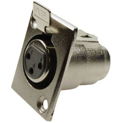 Cliff FC6100 XLR Connector Sleeve Socket 3 Pins Straight Silver 1 pc