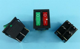 XW-604RG 16A/250V 2-TOR PODŚW. RED/GREEN