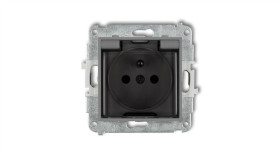 Mini Gniazdo Bryzgoszczelne Z/U Ip44 Z Przesłonami Klapka Dymna Szary Mat...