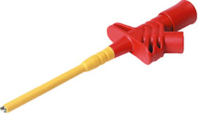 Clamp test probe, red, max. 5.5 mm, L 127.5 mm, CAT III, socket 4 mm, 972309101